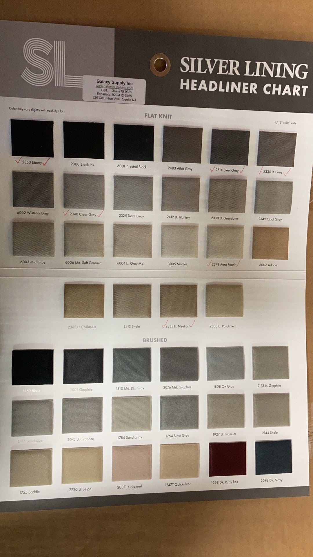 Headliner Fabric 60" Wide Brushed Fabric 1559 Black Packed & Sold By Yard