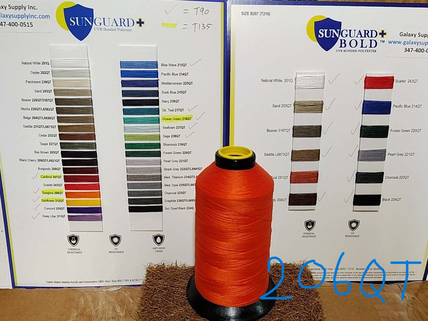 Sunguard, Tex 135 Outdoor Threads, Chemical & UV Resistance, 8 oz. Spool