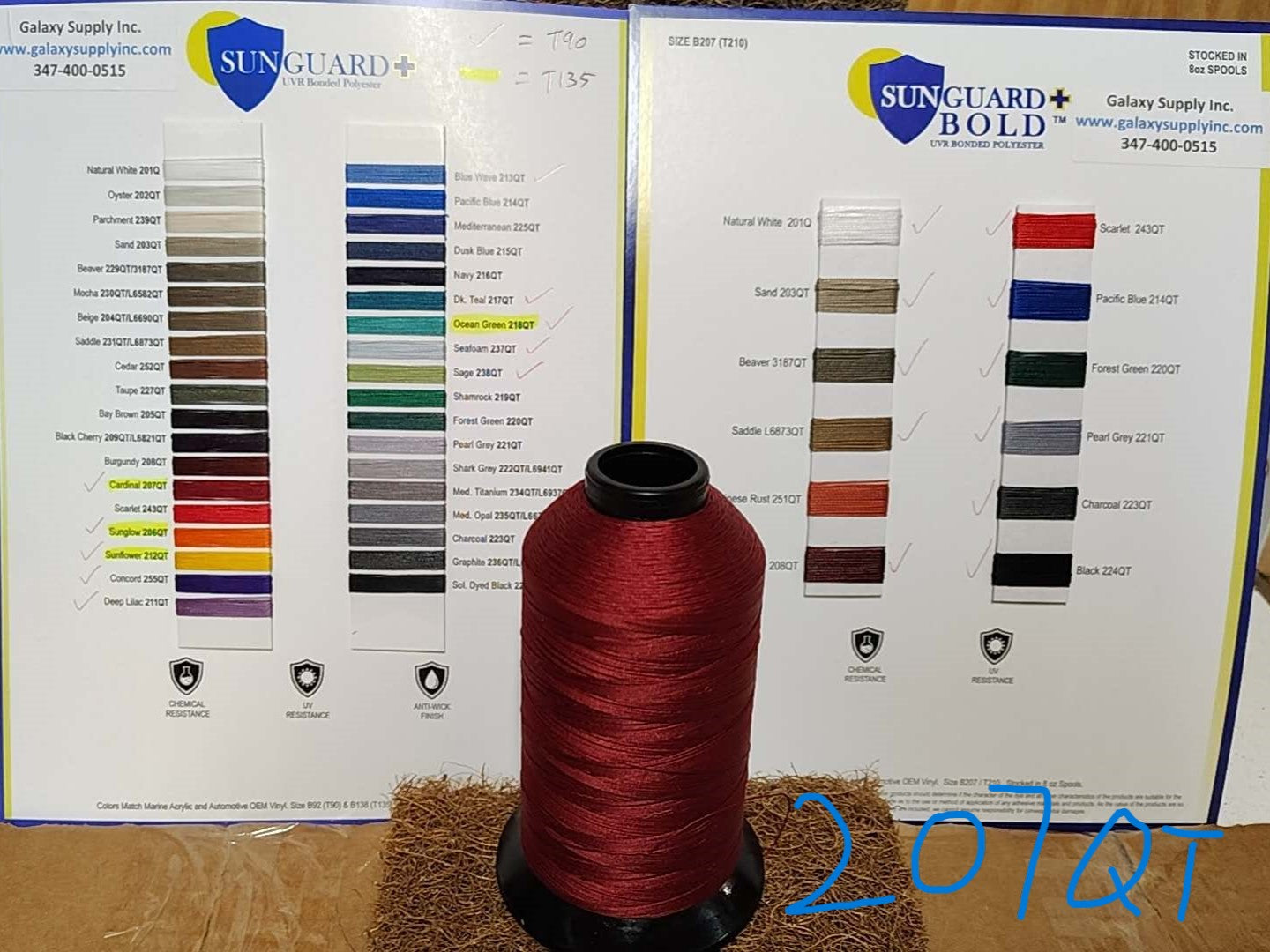 Sunguard, Tex 90 Outdoor Threads, Chemical & UV Resistance, 8 oz. Spool