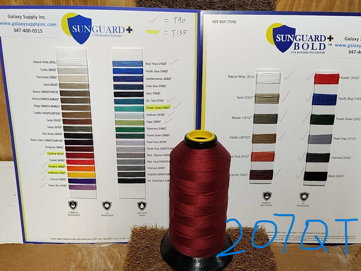 Sunguard, Tex 135 Outdoor Threads, Chemical & UV Resistance, 8 oz. Spool