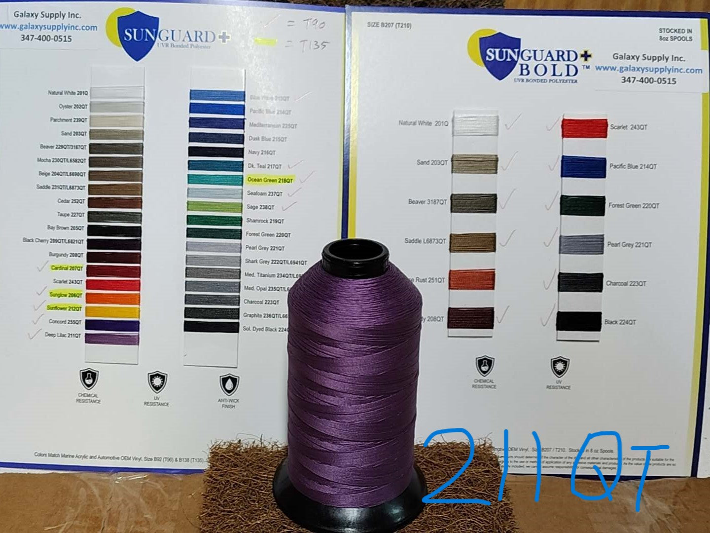 Sunguard, Tex 90 Outdoor Threads, Chemical & UV Resistance, 8 oz. Spool