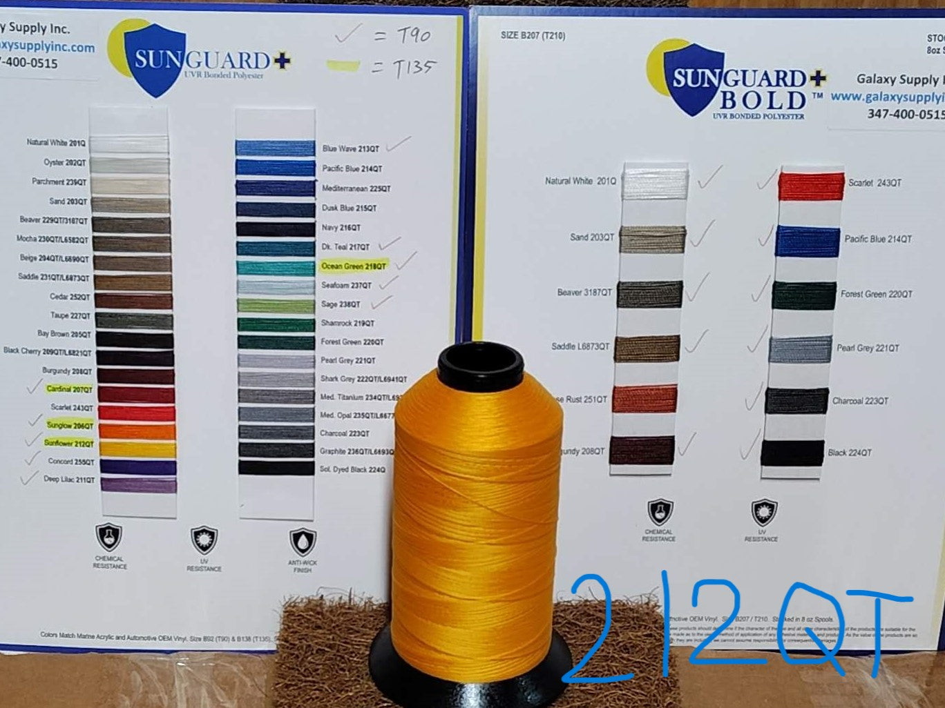 Sunguard, Tex 90 Outdoor Threads, Chemical & UV Resistance, 8 oz. Spool