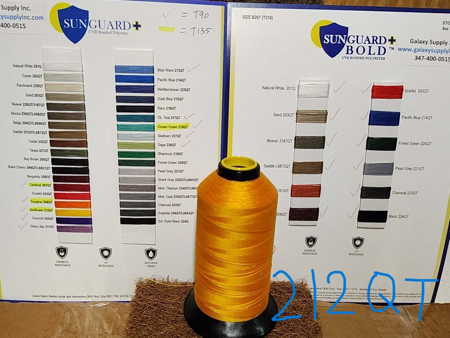 Sunguard, Tex 135 Outdoor Threads, Chemical & UV Resistance, 8 oz. Spool