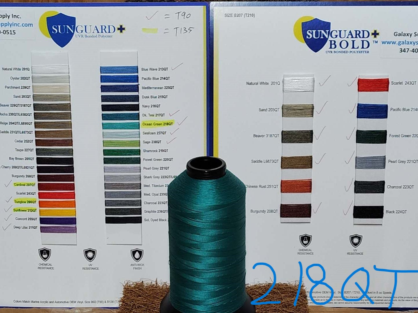 Sunguard, Tex 90 Outdoor Threads, Chemical & UV Resistance, 8 oz. Spool
