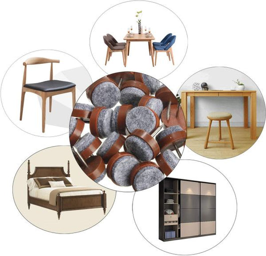 Chair Glides & Floor Protectors --- Felt Padded Nail In 5/8" --- Diameter 13/16"