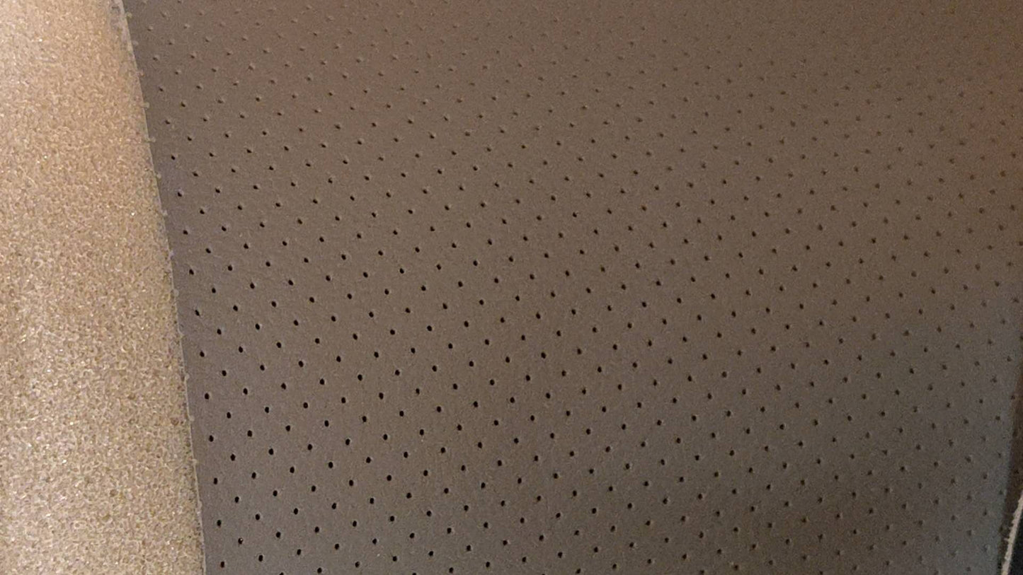 Perforated Vinyl 54" Width Black 1/4" Foam Backed