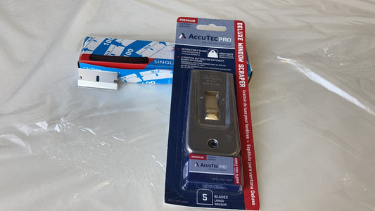 AccuTec PRO Deluxe Window Scraper With 5 Blades
