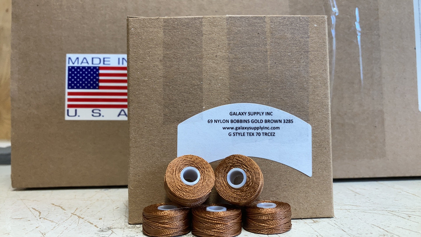Upholstery Threads, Tex 70 Nylon #69, Sewing Bobbins, Style G, Black / White / Beige / Nickel / Sage Green / Chinese Rust / Dark Beaver / Gold Brown