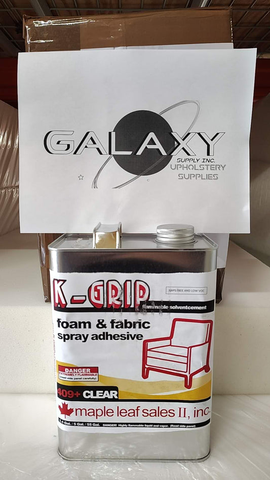 K Grip 409+ Clear 1 Gallon Foam & Fabric Spray Adhesive. Extremely Flammable