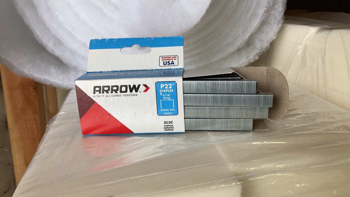 Arrow P22 Series Upholstery Staples --- 5/16" Length