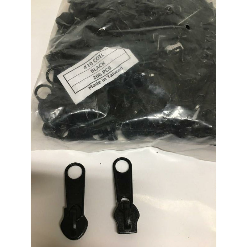 Zippers & Sliders, Size #10, Nylon Black Color