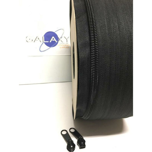 Zippers & Sliders, Size #10, Nylon Black Color