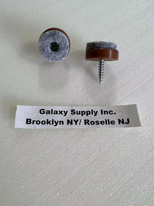 Chair Glides & Floor Protectors --- Felt Padded Screw In 5/8" --- Diameter 13/16"