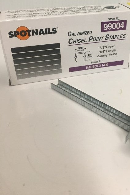 Spotnails 1400 Series Staples. Similar To Haubold 1400 Series. 22 Gauge 3/8" Crown