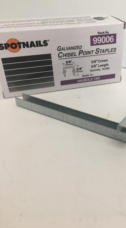 Spotnails 1400 Series Staples. Similar To Haubold 1400 Series. 22 Gauge 3/8" Crown