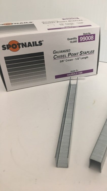 Spotnails 1400 Series Staples. Similar To Haubold 1400 Series. 22 Gauge 3/8" Crown