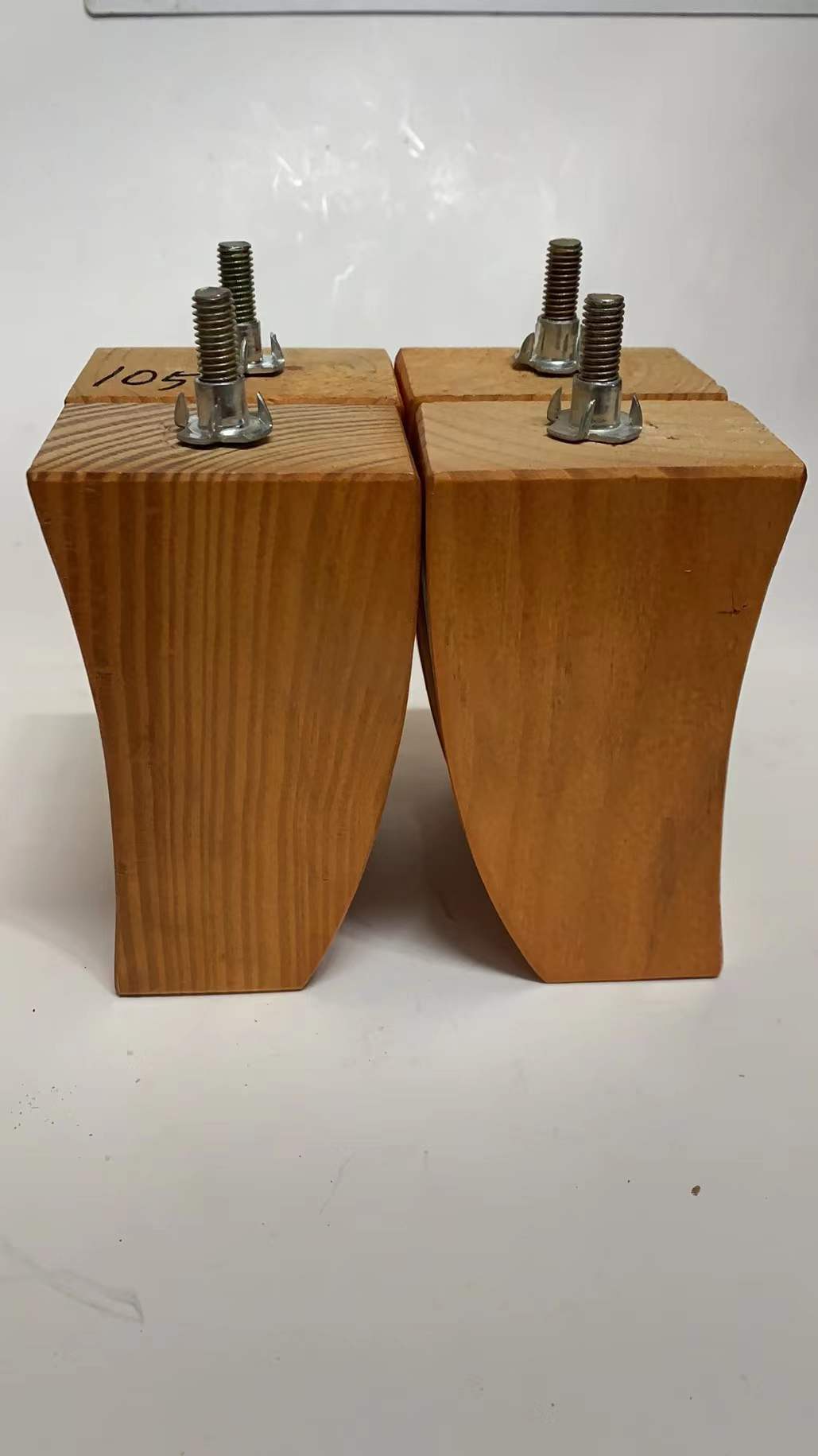 Furniture Leg, L105 Wood Leg Set of 4 Pcs + 4 Pcs 1-1/4" Adhesive Felt Pad