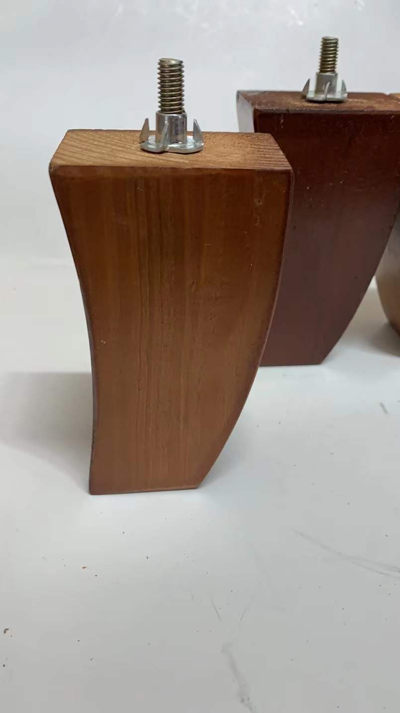 Furniture Leg, L106 Wood Leg Set of 4 Pcs + 4 Pcs 1-1/4" Adhesive Felt Pad