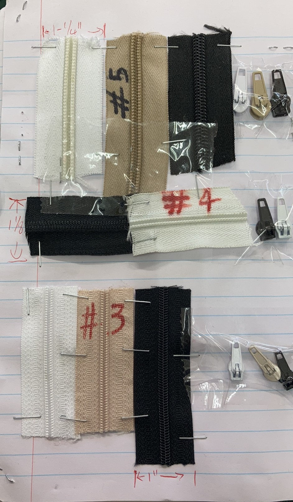 Zippers & Sliders, Size #4.5, Black & White