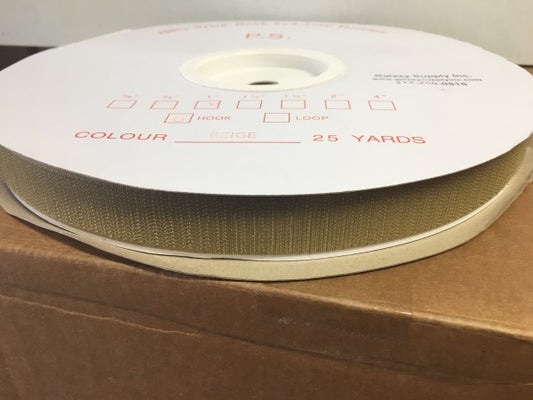 Hook or Loop Fastener Tape --- 1″ - 2" Adhesive Back ( Beige, Black, White )