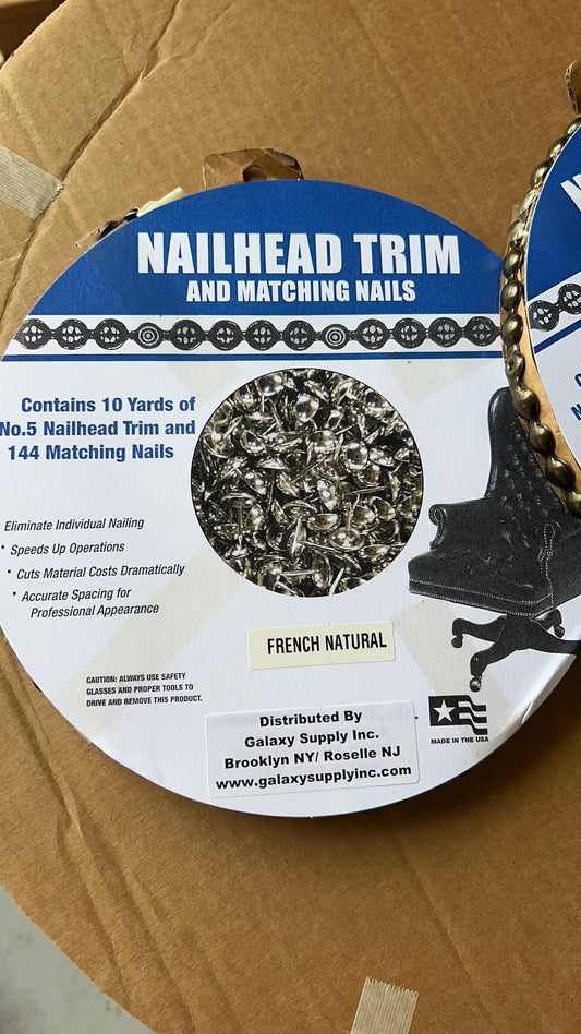 Nailhead Trim 10 Yards With 144 Matching Nails, Diameter 7/16"