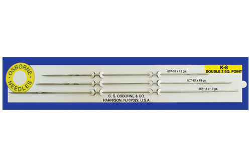 No. K-8 - Straight Double 3 Square Point Needle Card