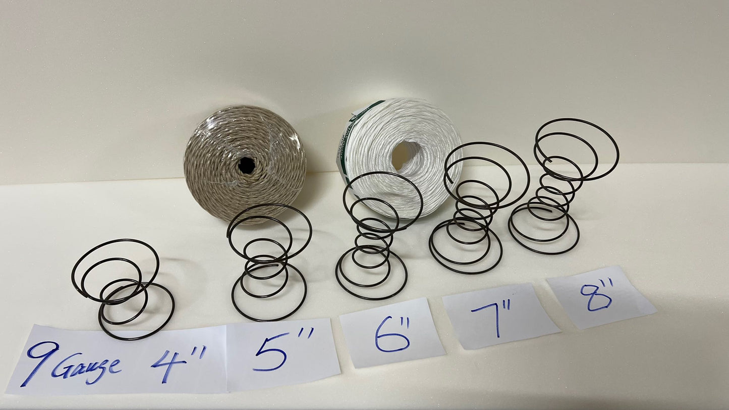 Upholstery Coil Spring, 9 Gauge For Seat, 4.5″ Diameter, Open End. 4″ To 8″ Heights