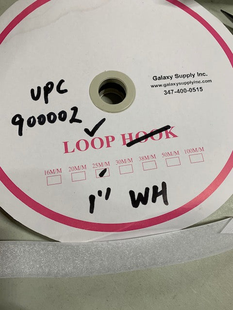 Hook or Loop Fastener Tape --- 1″ - 2" SEW On ( Beige, Black, White )