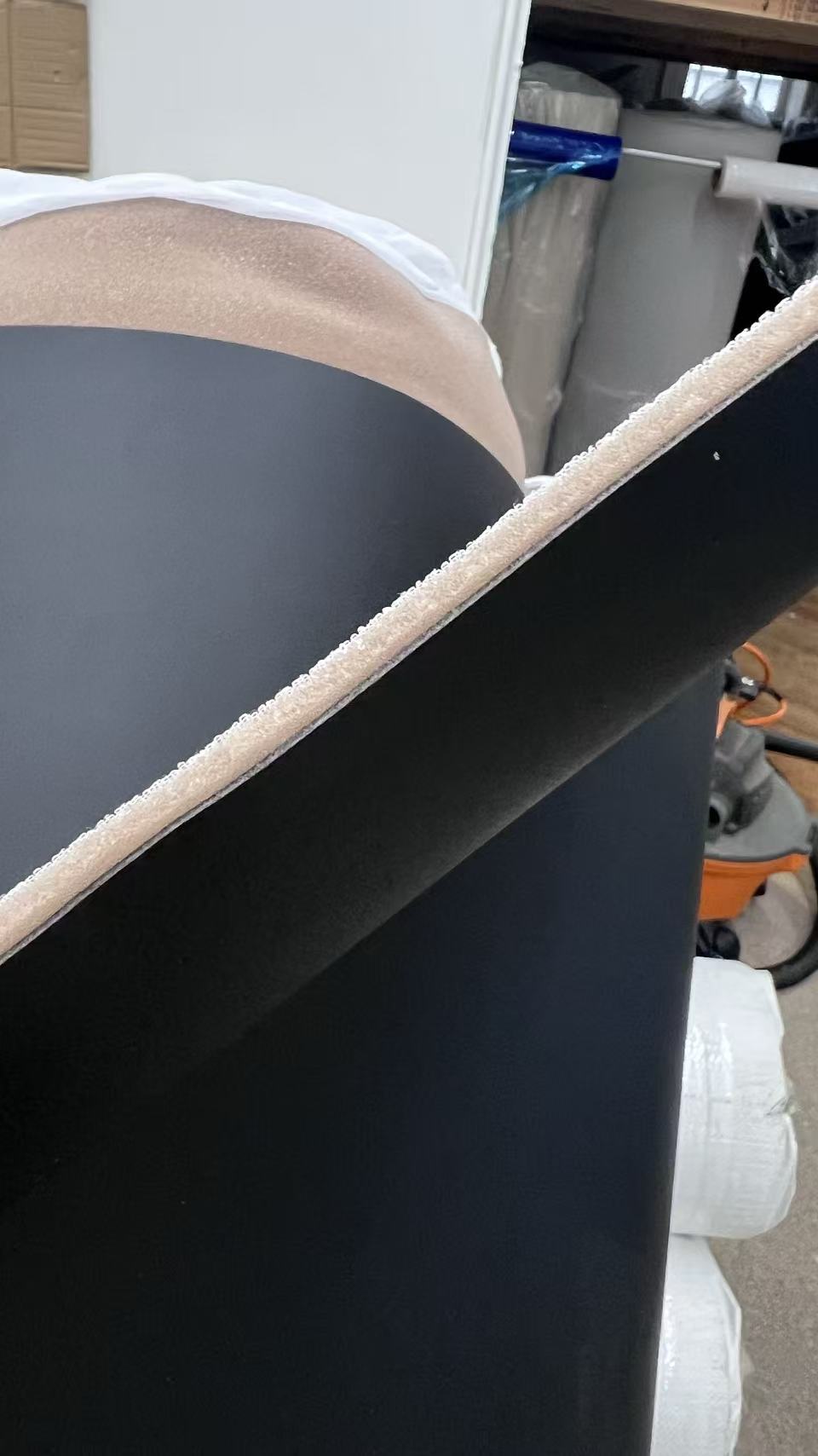 Laminiated Vinyl 54" Width Black 3/16" Foam Backed