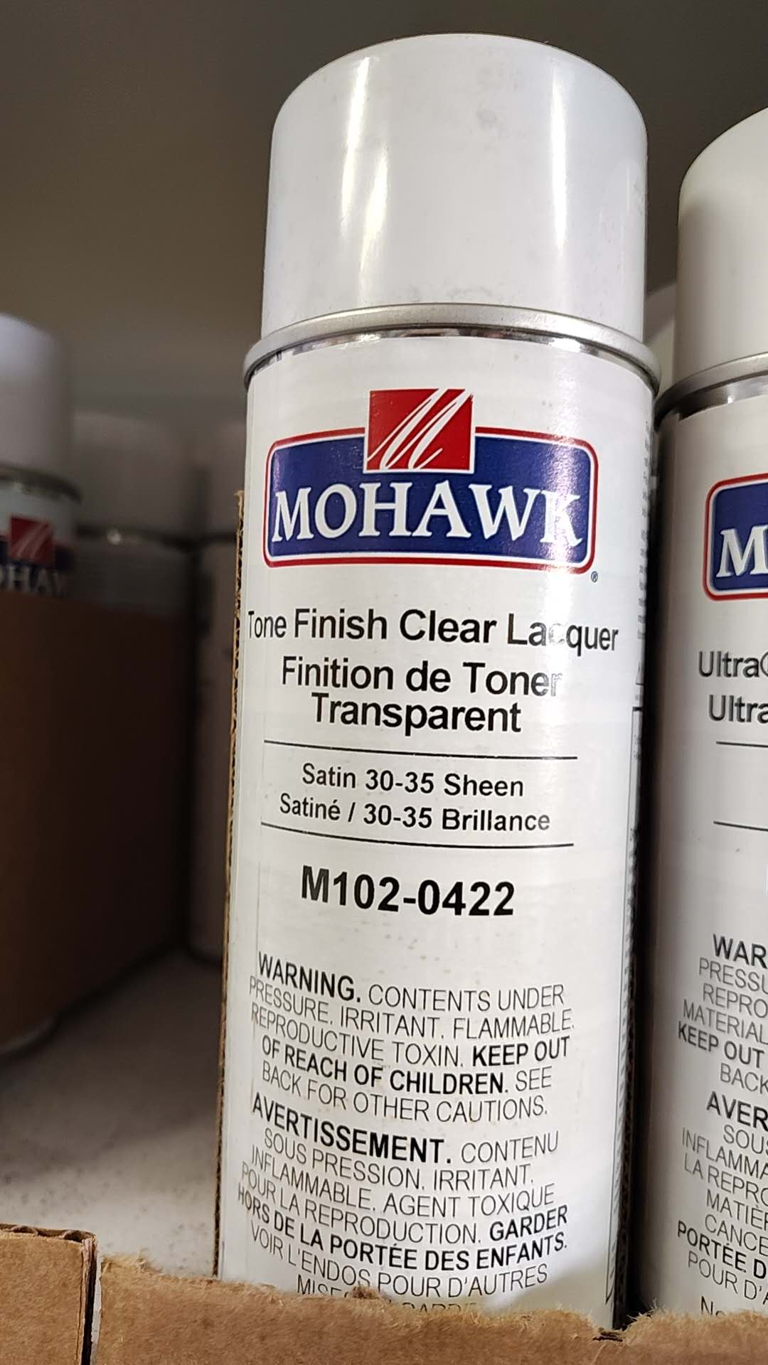 M102-0422 Mohawk Tone Finish Clear Lacquer (Stain 30 - 35 Sheen)