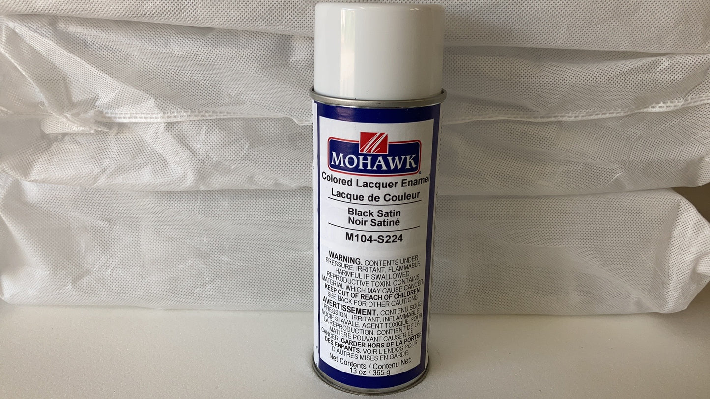 Mohawk Spray Paint, M104-S224 Colored Lacquer Enamel (Black Satin)