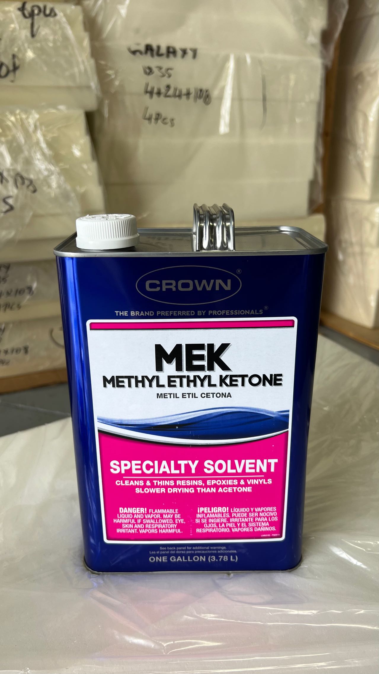Crown Methyl Ethyl Ketone (MEK) Solvent Thinner. 1 Gallon Can, Excelle ...