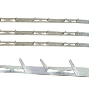 30" Straight Rigid Metal Tack Strip Without Plastic Cover