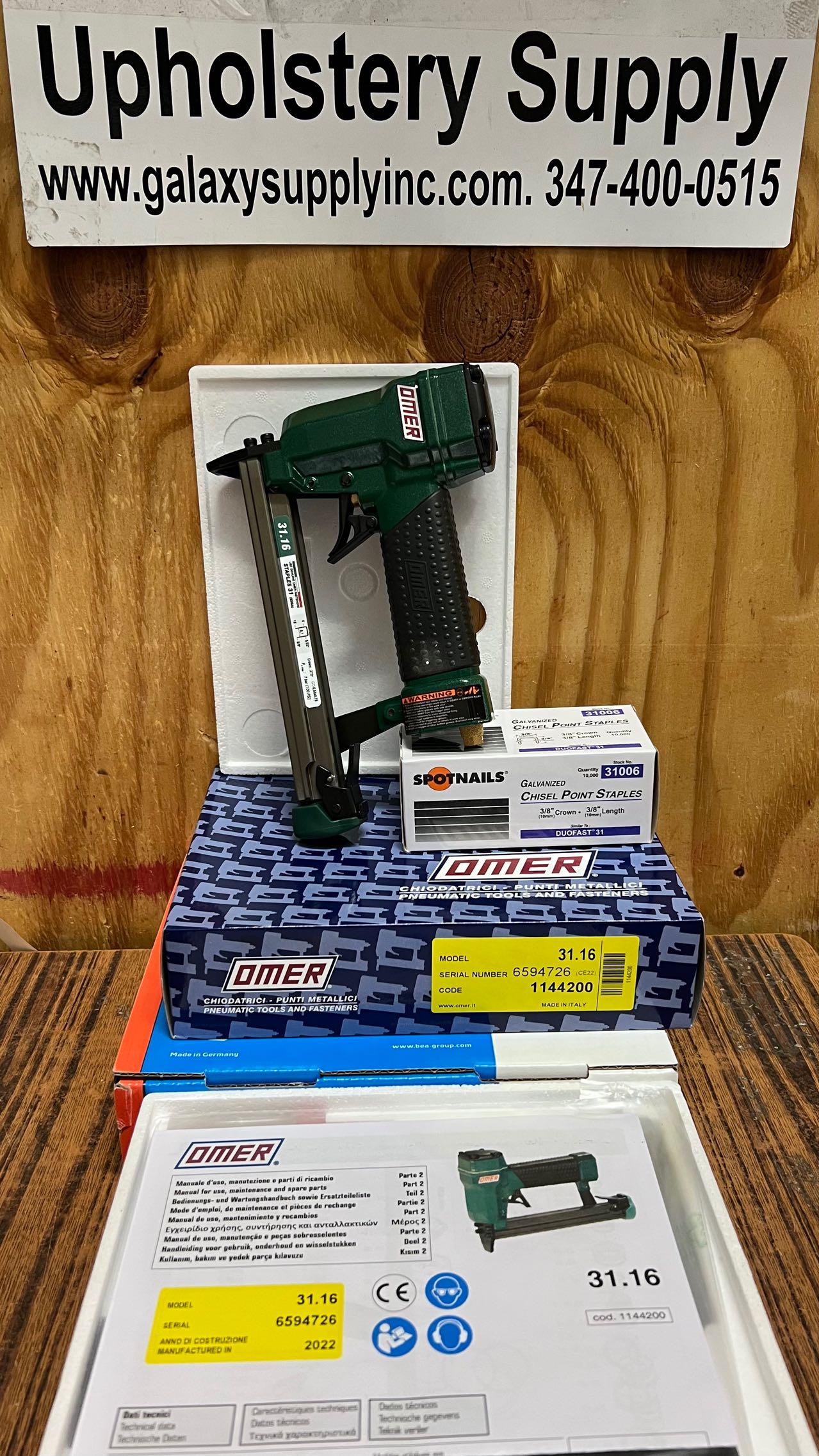 OMER 31 Series Stapler Only 31.16, 22 Gauge 3/8