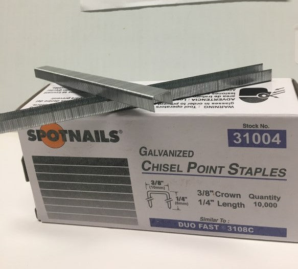 Spotnails Similar To Duo-Fast 31 Series Staples. 22 Gauge 3/8" Crown