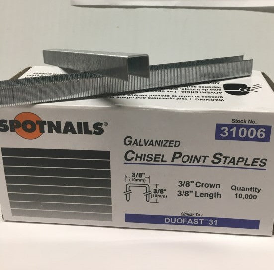 Spotnails Similar To Duo-Fast 31 Series Staples. 22 Gauge 3/8" Crown