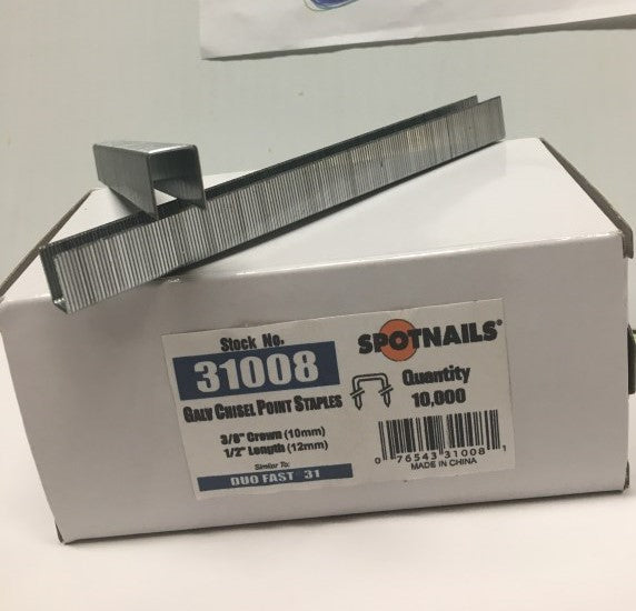 Spotnails Similar To Duo-Fast 31 Series Staples. 22 Gauge 3/8" Crown