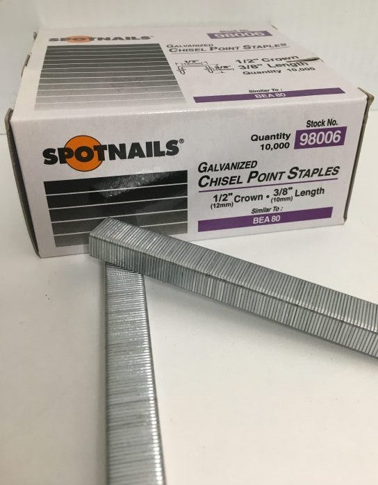 Spotnails 9800_ Similar To BEA 80 Series Staples. 21 Gauge 1/2" Crown