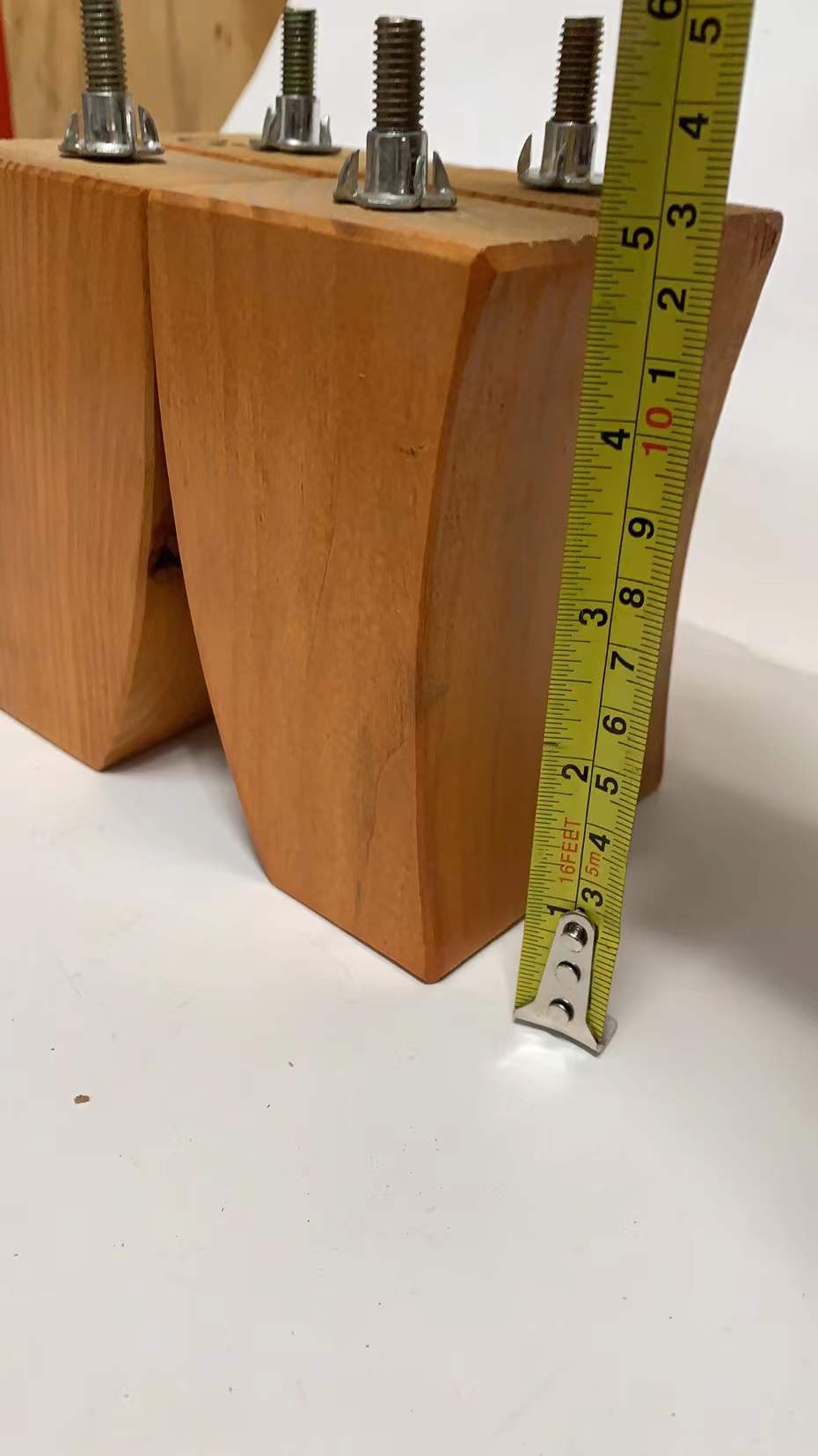 Furniture Leg, L105 Wood Leg Set of 4 Pcs + 4 Pcs 1-1/4" Adhesive Felt Pad
