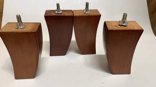 Furniture Leg, L106 Wood Leg Set of 4 Pcs + 4 Pcs 1-1/4" Adhesive Felt Pad