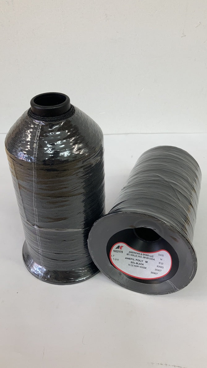 A&E LLC, Tex 210 Polyester Threads, Black Color 16 oz. Spool – Galaxy ...