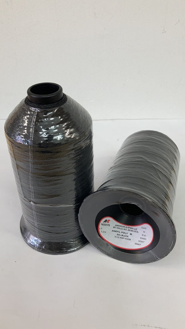 A&E LLC, Tex 210 Polyester Threads, Black Color 16 oz. Spool – Galaxy ...