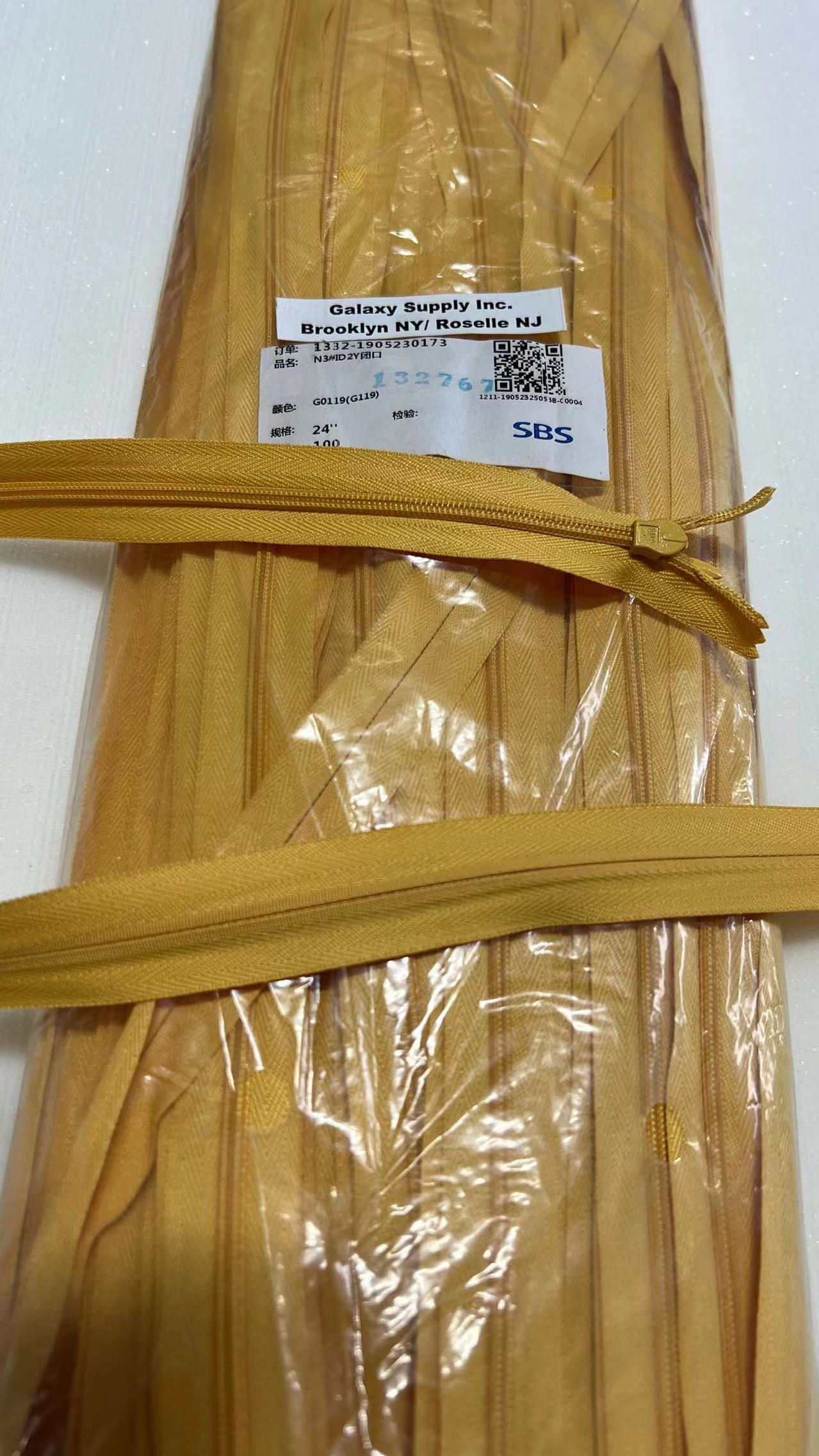 SBS #3 Invisible Nylon Coil Non-Separating ( Close End ) Upholstery Zipper & Sliders ( Sold By 1 / 20 Pcs )