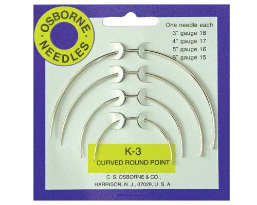 No. K-3 - Curved Round Point Needle Card