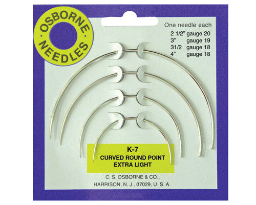 No. K-7 - Curved Round Point X-Light Needle Card