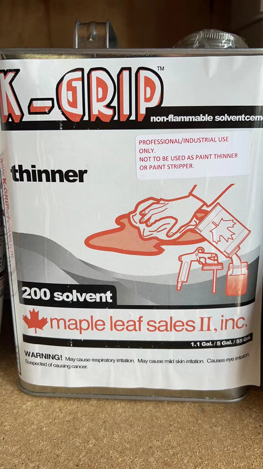K-Grip 200 Solvent Thinner. 1 Gallons