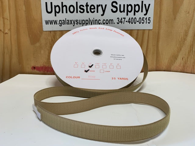 Hook or Loop Fastener Tape --- 1″ - 2" SEW On ( Beige, Black, White )