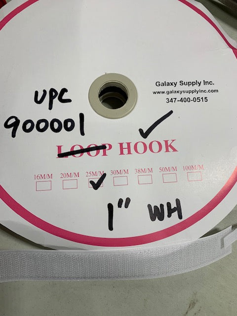 Hook or Loop Fastener Tape --- 1″ - 2" SEW On ( Beige, Black, White )
